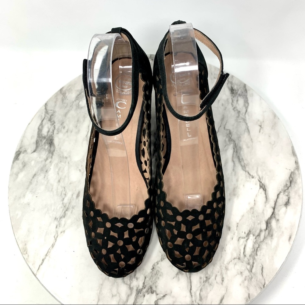 Jeffrey Campbell Delaisy Laser Cut Daisy Ankle Strap Wedges 9.5 Edgy Bohemian - Picture 6 of 16